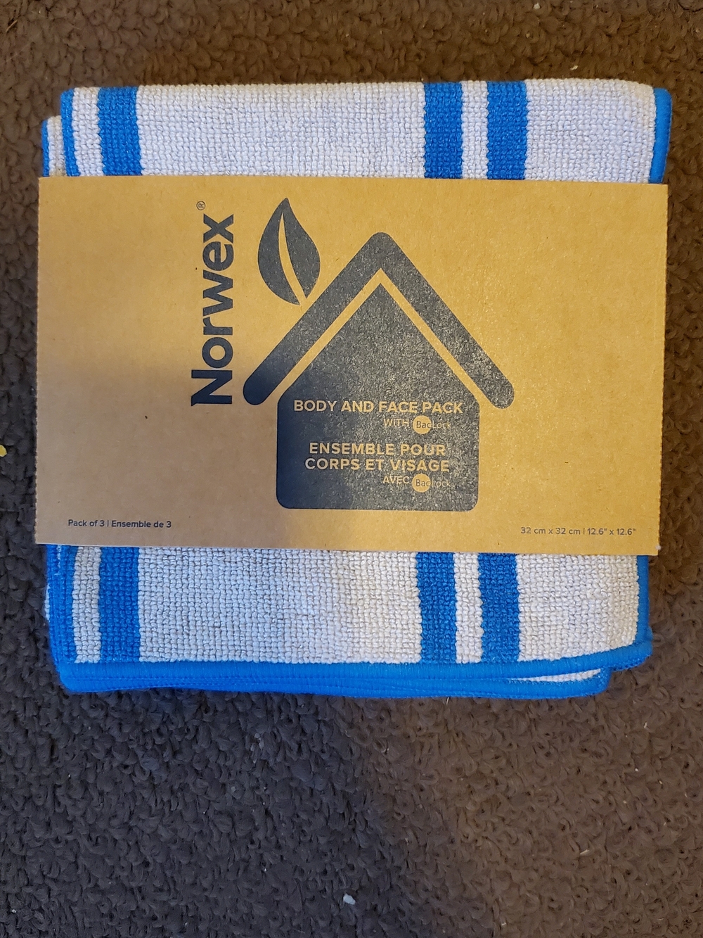 Norwex Body & Face Pack with Blue Stripes